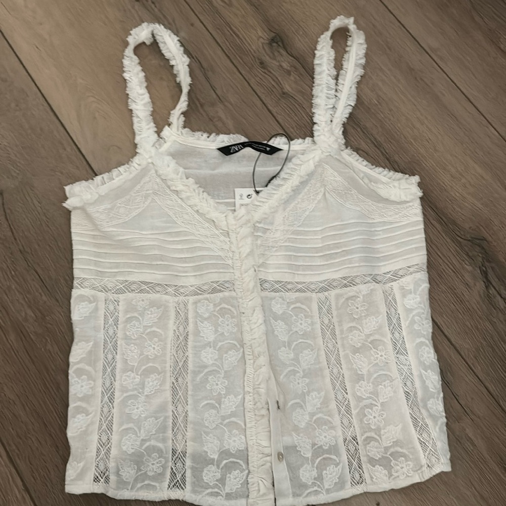 Zara white tank top